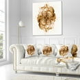 thumbnail image 3 of Designart Brown Fractal Flower in White - Floral Throw Pillow - 18x18, 3 of 5