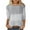 Gray, variant on Odeerbi Shirts for Women Fashion Printed T-shirt Mid-length 3/4 Sleeves Blouse Round Neck 2025 Casual Tops Gray