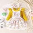 thumbnail image 5 of OJSFQUFP Baby Girl Fall and Winter Clothes Outfit Ruffle Romper Adjustable Suspender Overall Dress Bow Headband, 5 of 8