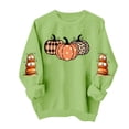 thumbnail image 4 of Ichuanyi Halloween Sweatshirts Women Colorful Pumpkin Ghost Graphic Pullover Shirt Halloween Witch Pumpkin Bat Crewneck Sweater, 4 of 6