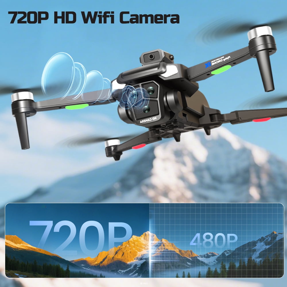 JoyStone FPV Drone with 720P HD Camera for Beginner, 720P Foldable RC Quadcopter with Brushless Motor, Optical Flow, 2 Batteries, Great Gift Toy for Kids Adults, Black