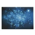 thumbnail image 1 of Astrology Cutting Board, Abstract Horoscope Wheel with Signs Aquarius Lion Taurus Libra, Decorative Tempered Glass Cutting and Serving Board, Large Size, Navy Blue Sky Blue, by Ambesonne, 1 of 1