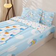 thumbnail image 3 of jejeloiu Rainbow Cloud Monogram A Zipper Twin Comforter Sets with Fitted Sheet and 2 Pillowcases For Kids,Colorful Heart Stars Initial Zipper Bedding Set For Girls,Colorful Stars Reversible,4-Piece, 3 of 7