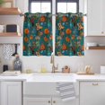 thumbnail image 2 of Orange Green Spring Floral Kitchen Curtains Window Panels, Vintage Botanical Summer Flower Insulated Window Treatment Curtain, Grommet Curtains for Bedroom/Living Room/Bathroom, 2 Piece 42"Wx54"L, 2 of 8