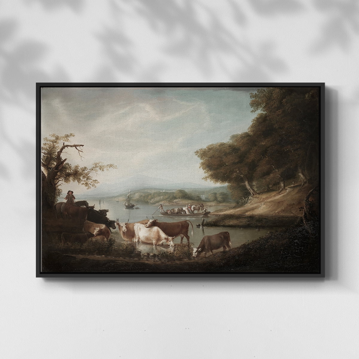 Vintage Animal Print-XXIII By Wexford Home Framed in Black Wood Gallery Wrapped Canvas 25 in. x 37 in.