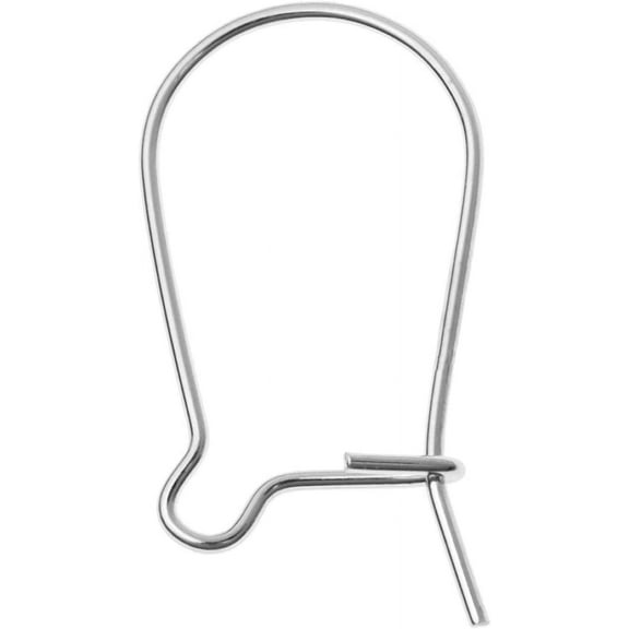 10pcs Authentic 925 Sterling Silver Kidney Earring Hooks 20mm Earwire Connector (Wire 0.7mm/21 Gauge/0.028 inch) SS332