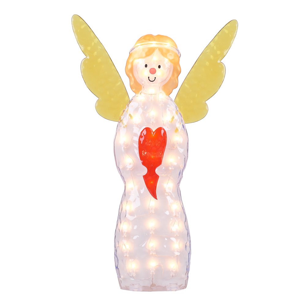 Holiday Time Lightup Standing Icy Angel Decoration, 28"