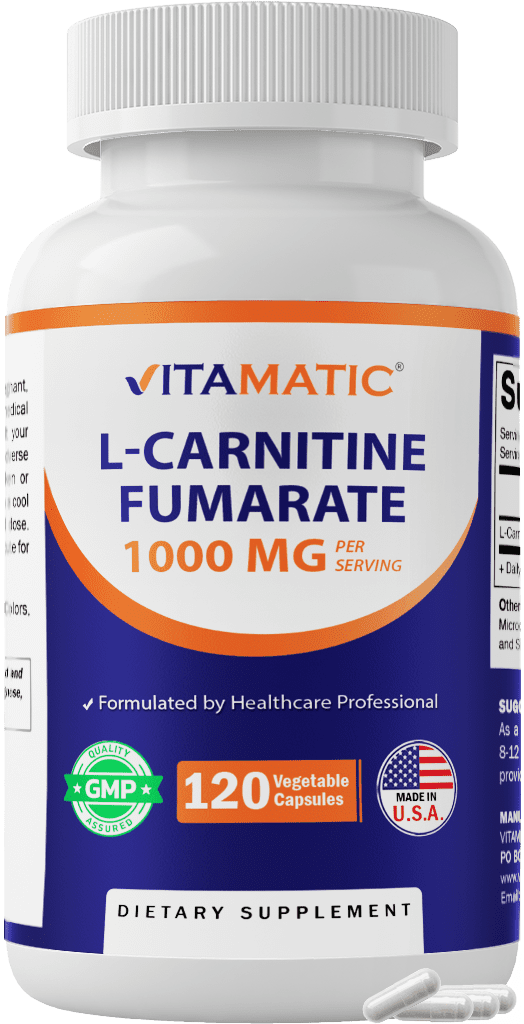 l carnitine fumarate Vitamatic L-Carntitine Fumarate 1000 mg 120 Veg Capsules