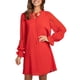 thumbnail image 4 of SAYOO - Mini vestido de manga larga con volantes de malla transparente para mujer, informal, con cuello en V, ahuecado, línea A, vestidos cortos fluidos SAYOO  Moda, 4 of 9