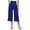 Blue, variant on Mrat Women Capris Yoga Pants High Waist Cropped Pants with Pocket Stretchy Pants Solid Workout Athletic Casual Wide Leg Pants S-6 Khaki XL