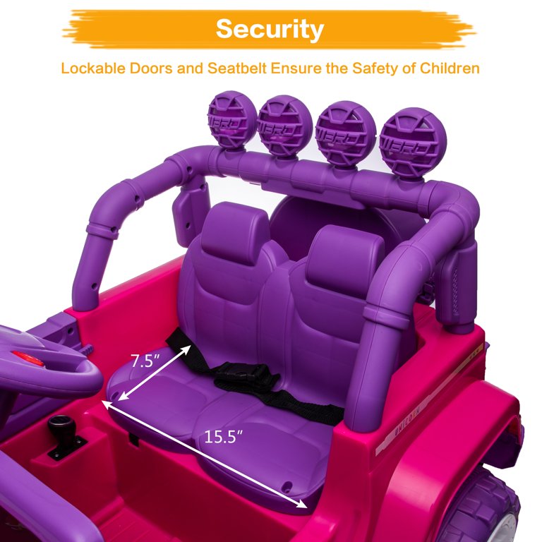 12V Unicorn Kids Ride On Car, Remote Control, LED, MP3, Doors