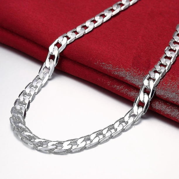 Collar de plata de ley 925 para hombre de 20 pulgadas/8 mm.