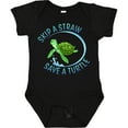 thumbnail image 3 of Inktastic Skip a Straw Save a Turtle with Cute Green Sea Turtle Boys or Girls Baby Bodysuit, 3 of 5