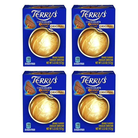 Terry's Chocolate Orange Flavored Original MILK Chocolate Confection 5.53 oz Box BUNDLE of 4