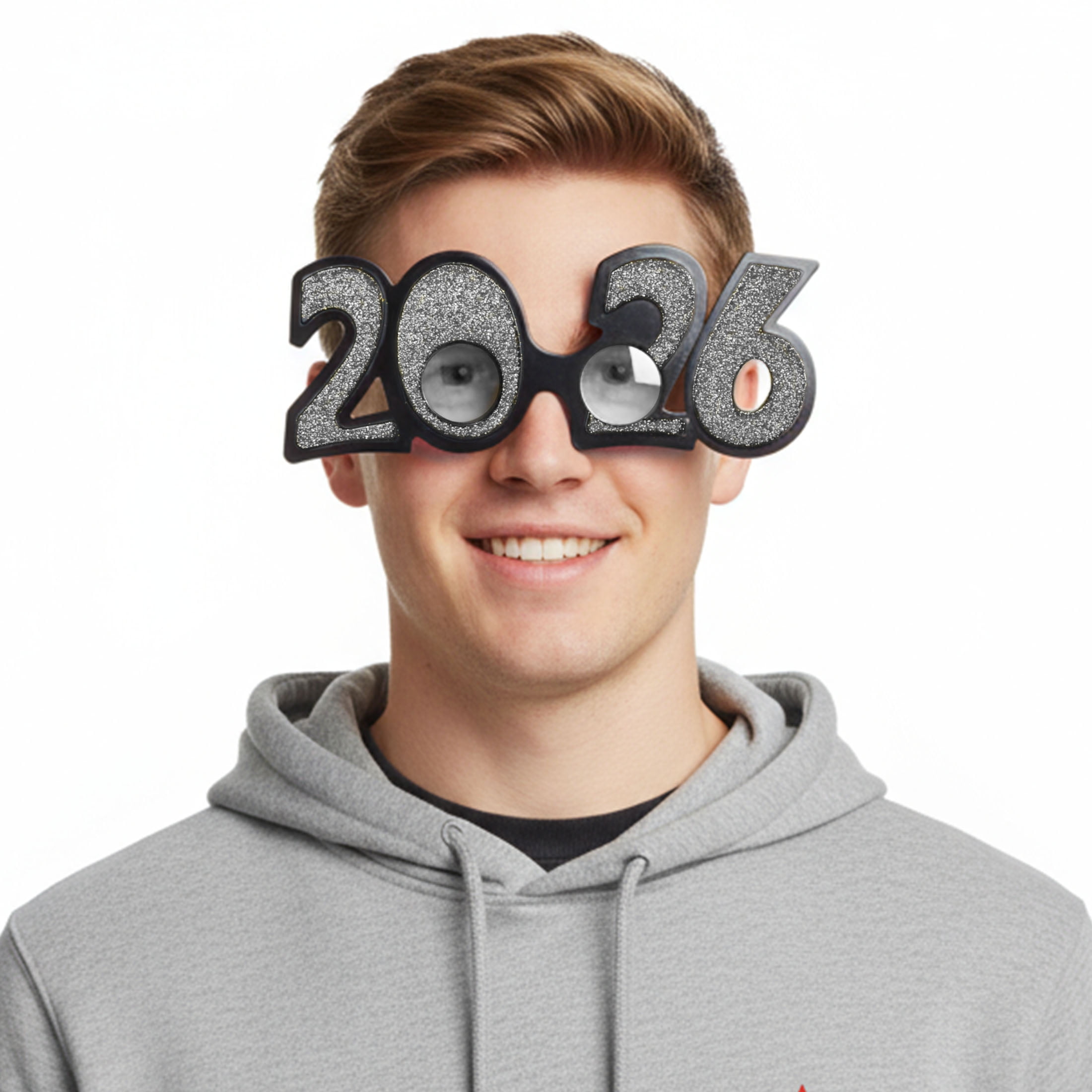 New Year Plastic Glasses Silver, 1 Piece, Festive Decorations, Way to Celebrate Style, Adult