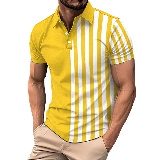 Men's Summer Leisure Culture Breathable Short Sleeved Shirt Top XL