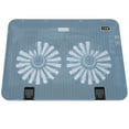 thumbnail image 1 of EeaseCA 1Pc 15.6 Inches Adjustable Heat Dissipation Laptop Stand Notebook Cooling Support with Fan Notebook Computer Cooling Holder (Blue), 1 of 7