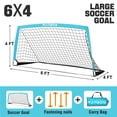 thumbnail image 4 of RUNBOW 6x4 ft Portable Kids Soccer Goal for Backyard Practice Soccer Net with Carry Bag (6x4 FT, 1 pack, Sky Blue), 4 of 6