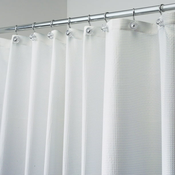 White Carlton Fabric Shower Curtain, Are There Shower Curtains Longer Than 720