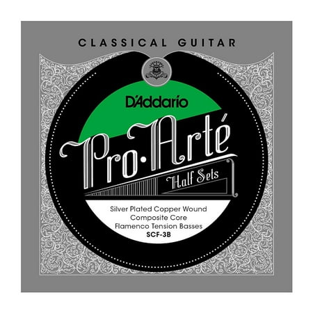 Composite Core - D'Addario SCF-3B Pro-Arte Silver Plated Copper on Composite Core Classical Guitar Half Set, Flamenco Tension