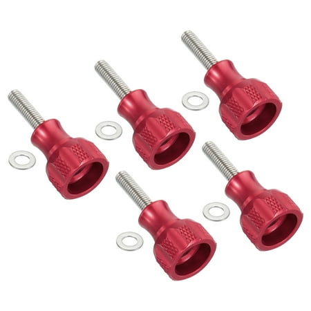 

Uxcell 40mm Aluminum Alloy Thumbscrews 5pack M5 19mm Camera Thread Rotating Knob Red