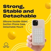 Double-Sided OCTOBUDDY Silicone Suction Phone Case Detachable Mount - Hands-Free, Strong Grip Holder for Selfies & Videos - iPhone & Android Compatible, Transparent