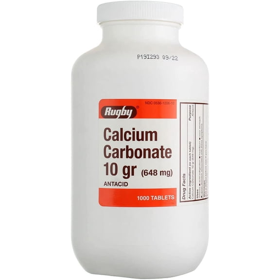Rugby Calcium Carbonate 10 gr. Antacid Tablets 1000 ct. (Each)