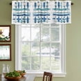 thumbnail image 3 of Lake Paddles Curtain Valances for Windows, Kitchen Valance Window Treatments Panel 2 Pack, Summer Watercolor Teal Blue Striped Rod Pocket Short Curtains for Bathroom Bedroom 60 x 18 Inch, 3 of 8