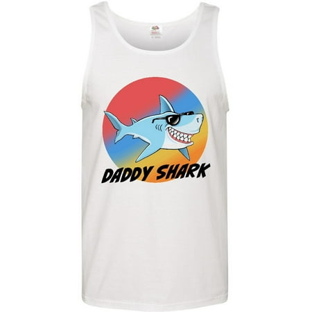 Daddy Shark with Sunglasses and Vintage Sunset Men's Tank Top