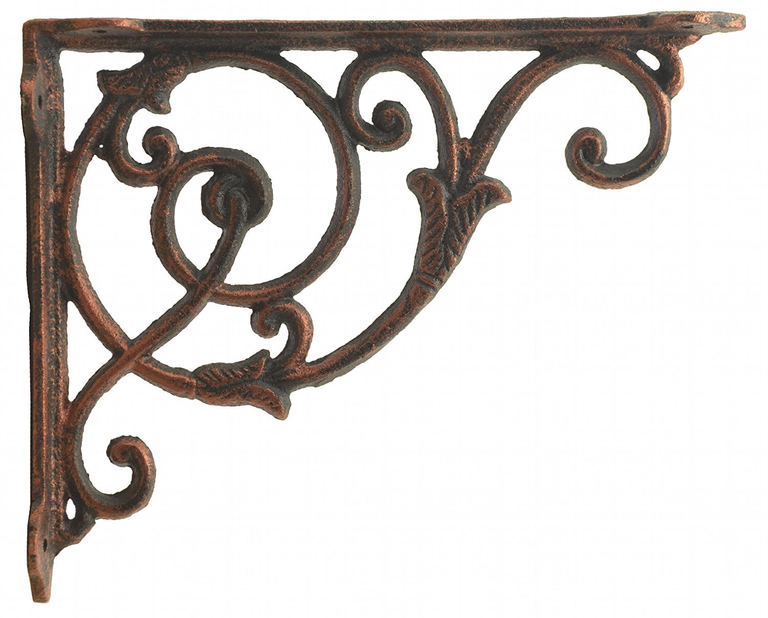 Import Wholesales Decorative Cast Iron Wall Shelf Bracket Ornate Vine Rust 10 Deep