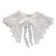 thumbnail image 1 of Japanese Style Women White False Collar Shawl Sweet Hollow Out Embroidery Floral Lace Shoulder Wrap Faux Pearl Pendant Lace-Up Necklace Poncho, 1 of 4