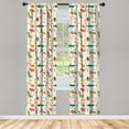 thumbnail image 3 of Ambesonne Animals Curtains, Jolly Cartoon Animals, Pair of 28"x84", Multicolor, 3 of 5
