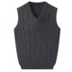 thumbnail image 4 of Men's Clothing Autumn Winter Solid Color Pullover V-Neck Screw Thread Sleeveless Sweater Knitted Vest Casual Fashion Tops, 4 of 5
