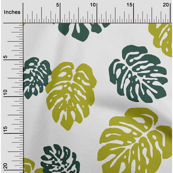 oneOone Cotton Cambric Dark Teal Green Fabric Monstera Leaves Block Sewing Craft Projects Fabric Prints By Yard 56 Inch Wide