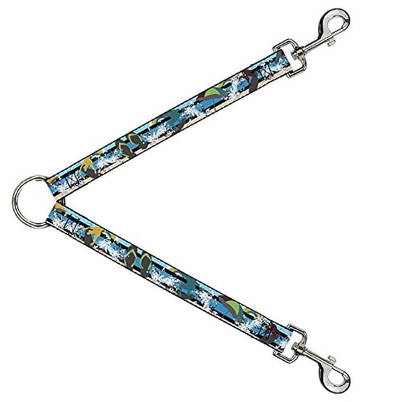 Buckle-Down Leash Splitter - Beach Scene 1 - 1" Wide - 30" Length