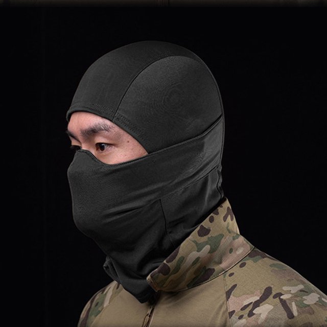 Sombrero de pasamontañas Transpirable Pasamontañas Escudo facial Casco de cara completa (Negro)
