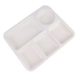 thumbnail image 2 of Plastic Separating Dish Divided Compartments Plate Anti-fall Rice Tray Practical Tableware for Home (Beige), 2 of 6