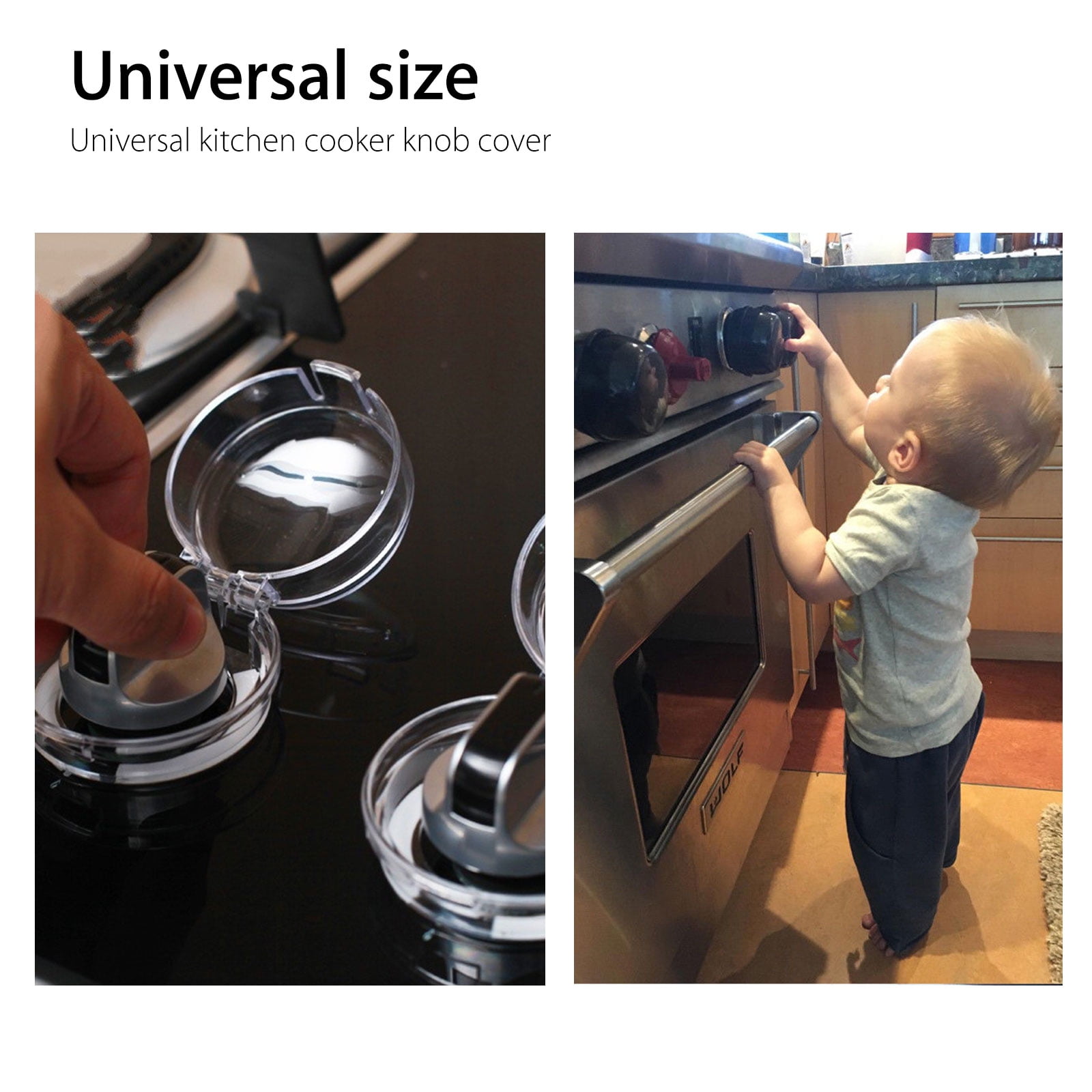 Universal Oven & Stove Knob Covers Clear View Child Baby Kitchen Safety 4Pcs/Set 
