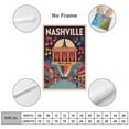 thumbnail image 2 of Vintage Nashville Cityscape Retro U.S. Tourism with Music & Cultural Landmarks Print Poster, 2 of 8