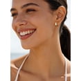 thumbnail image 4 of ChicSilver Solid 925 Sterling Silver Earrings Small Chunky Silver Earrings for Women 14K Gold Plated Small Hoop Earrings Silver Hypoallergenic Earrings Small Thick Huggie Hoops Earrings, 4 of 9