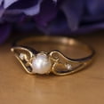 thumbnail image 6 of 14k Yellow Gold Freshwater Cultured Pearl And Diamond Ring, 6 of 8