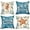 MIX -4PCS, variant on Hello Summer Starfish Seahorse Coastal Decorative Throw Pillow Cover 18x18inch Set of 4, Coral Conch Shell Beach Porch Patio Outdoor Pillowcase, Ocean Sea Nautical Couch Cushion Case Home Decor