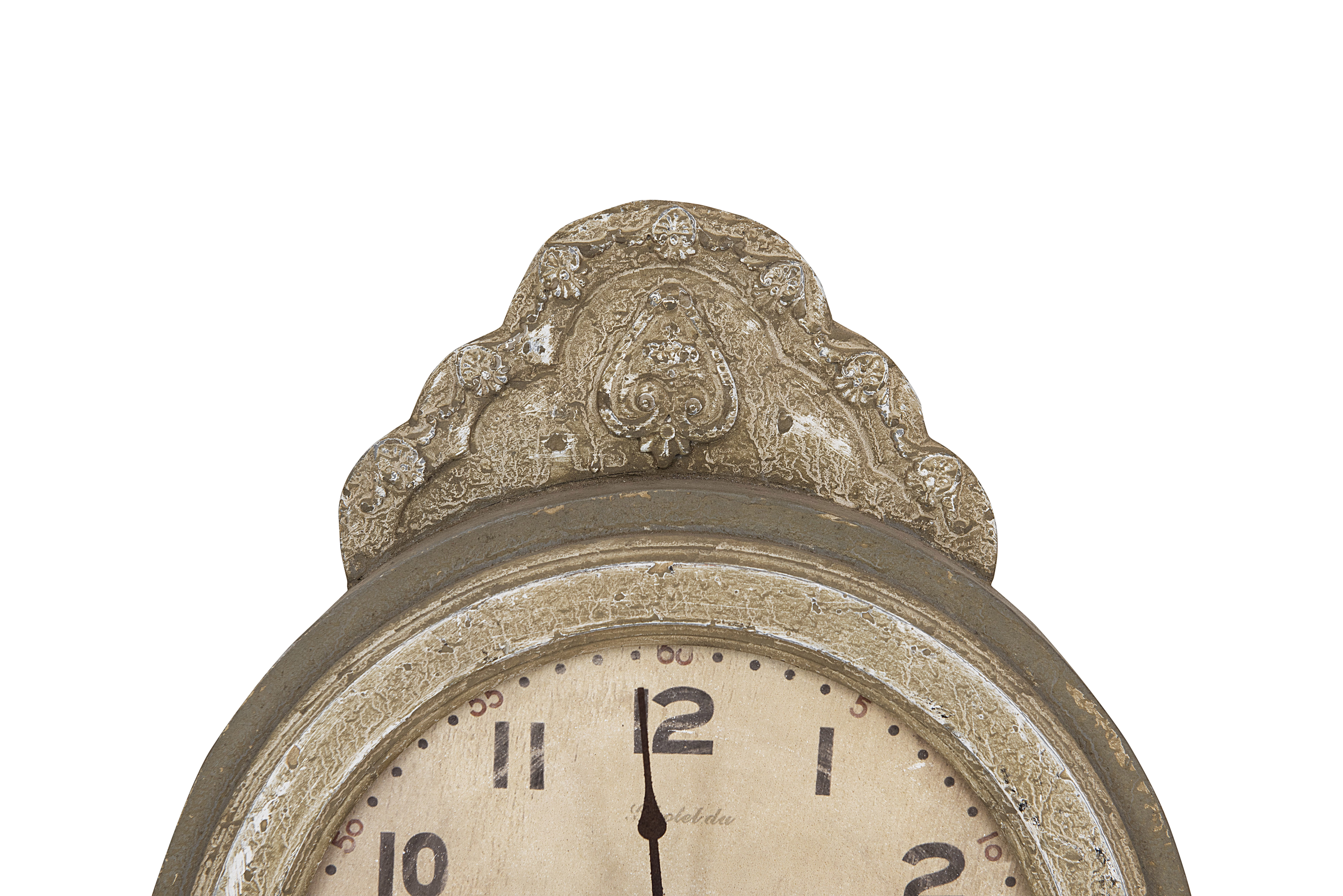 Woven Paths 14.5" x 3.5" x 52" Distressed Grey Metal Vintage Style Wall Clock