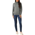 thumbnail image 2 of Suéter casual de manga larga de cuello alto INSPIRE CHIC para mujer, suéter grueso y cálido, talla XL, gris, 2 of 5