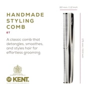Kent 6T Fine Tooth Comb and Wide Tooth Hair Comb, Handmade Styling Comb for Hair Care, Barber Combs, Beard Combs For Men, Hair Styling Grooming Hair Combs for Men, Women and Kids