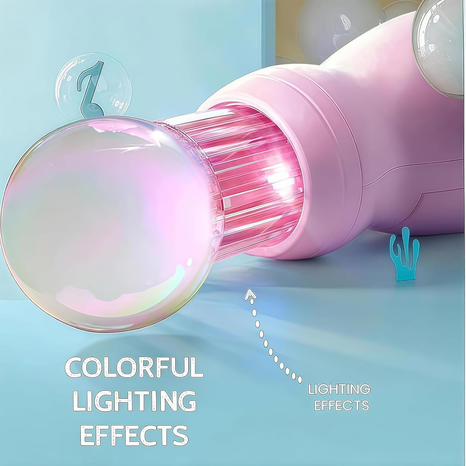 Colorful Smoke Bubble Machine,Magic Elastic Smoke Bubbles Wands,Portable Interactive Mist Bubble Machines,Fog Bubble Maker for Parties Outdoor Interactive Fun (Blue)