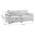 thumbnail image 4 of 81" Soft Fabric Small Loveseat Couch, 2 Seater Sofa with Sturdy Wooden Legs, Comfortable Loveseat with High-Density Foam for Living Room, Beige, 4 of 6