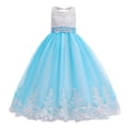 thumbnail image 1 of Robe de Princesse pour Filles Enfants Filles Dentelle Tulle Smoking Princesse Robe de Concours Fête Mariage Longue Robe, 1 of 8
