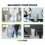 Alpine Half Round Trash Can Open Top - Modern 12 Gallon Trash Can Stainless Steel Space Saving Indoor Commercial Trash Can, Perfect for for Bathroom. Office, Lobby and Business.
