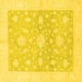 thumbnail image 1 of Ahgly Company Machine Washable Indoor Square Oriental Yellow Traditional Area Rugs, 3' Square, 1 of 4
